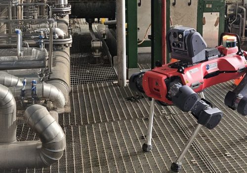 The automatic robot Anymal, developed by the Swiss company Anybotics, a world leader in robotics, is trained using machine learning based on the principles of artificial intelligence.